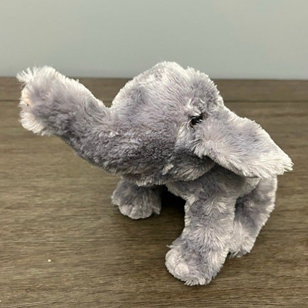 Adventure Planet Grey Elephant Plush Stuffed Animal Shaggy Soft Trunk Up Toy